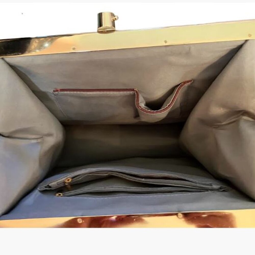 Vintage Candace Christian Napa Valley Patent Leather Large Turquois Tote EUC - Picture 12 of 14